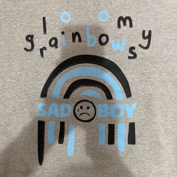 Gloomy Rainbows “Sad Boy” Graphic Crewneck – Gray - Picture 5 of 7